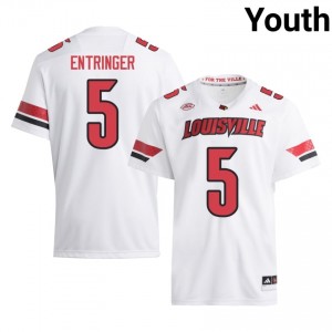 Koen Entringer #5 UofL Jersey | Pro-Grade White College Football Youth Stitched 57055255