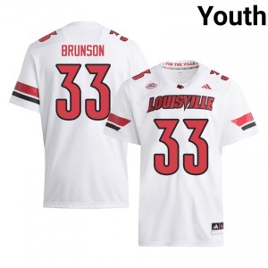 Kris Brunson #33 Cardinals Jersey | Pro-Grade White College Football Youth Stitched 65791774