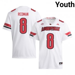 Louisville Cardinals Lamar Jackson #8 White Jersey | Pro Cut Stitched NCAA Football Youth Apparel 80892271