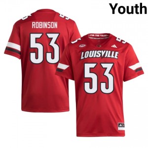 Elite Thread Lance Robinson #53 Louisville Cardinals Red Jersey | Youth University Football Stitch Fan Gear 52480382