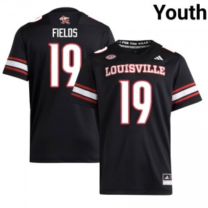 Black Mason Fields #19 Louisville Cardinals Jersey | Youth High School Football Licensed Embroidery 86979960