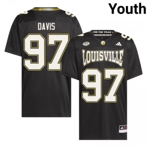 Louisville Cardinals Maurice Davis #97 Black For the Ville Jersey | Genuine Stitch NCAA Football Youth Apparel 18463343