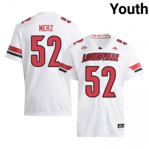 Durable Max Merz #52 Louisville White Jersey | Youth University Football Stitched Fan Gear 18819557