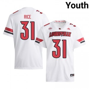 UL Cardinals Micah Rice #31 White Jersey | Pro Cut Stitched NCAA Football Youth Apparel 33053633