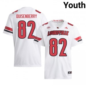 UL Cardinals Montavin Quisenberry #82 White Jersey | Pro Cut Stitched NCAA Football Youth Apparel 37756180