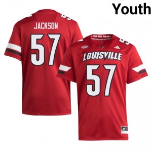 UofL Naeer Jackson #57 Red Jersey | Essential Swen NCAA Football Youth Apparel 30165743