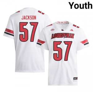 Naeer Jackson #57 UL Cardinals Jersey | Iconic White College Football Youth Stitched 55152989