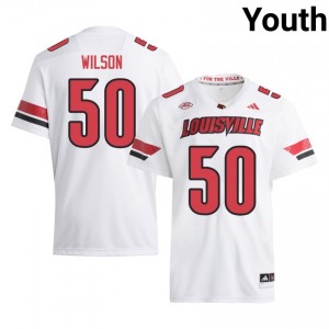 White Otis Wilson #50 Louisville Cardinals Jersey | Youth High School Football Moisture Wicking Stitched 78658116