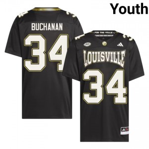 #34 Ray Buchanan Louisville Cardinals Black For the Ville Jersey | Authentic Stitch Youth Player Football Gear 10451164