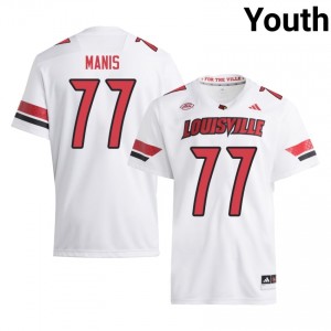Ryan Manis #77 Louisville Cardinals Jersey | Iconic White College Football Youth Stitched 98311642