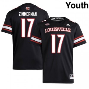 Ryan Zimmerman #17 UofL Jersey | Pro-Grade Black College Football Youth Embroidery 31259302