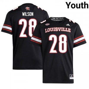 #28 Santana Wilson UofL Black Jersey | Classic Embroidery Youth Player Football Gear 26531047