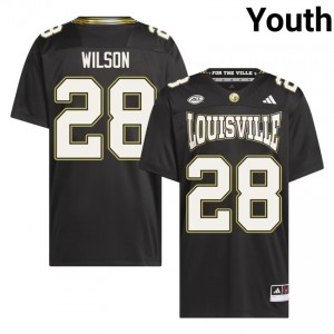 UofL Santana Wilson #28 Black For the Ville Jersey | Essential Swen NCAA Football Youth Apparel 32588421