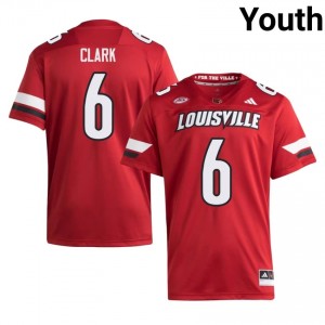UL Cardinals Stanquan Clark #6 Red Jersey | Pro Cut Stitch NCAA Football Youth Apparel 98038338