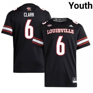 Elite Thread Stanquan Clark #6 Louisville Cardinals Black Jersey | Youth University Football Embroidery Fan Gear 17075189