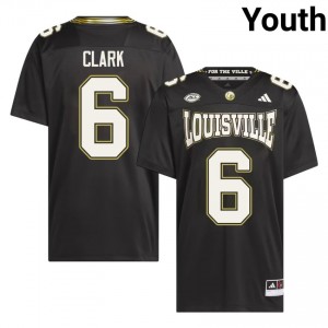 Black Stanquan Clark #6 Louisville Cardinals For the Ville Jersey | Youth High School Football Moisture Wicking Stitch 39526291