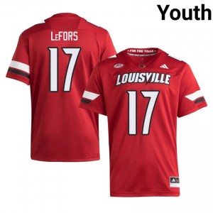 UL Cardinals Stefan LeFors #17 Red Jersey | Pro Cut Stitch NCAA Football Youth Apparel 48634014