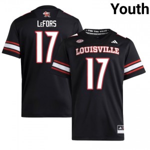 Elite Thread Stefan LeFors #17 Louisville Cardinals Black Jersey | Youth University Football Embroidery Fan Gear 65495543