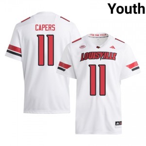 White T.J. Capers #11 UofL Jersey | Youth High School Football Limited Stitched 11956622