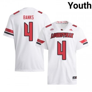 #4 TJ Banks Cardinals White Jersey | Elite Stitched Youth Player Football Gear 34453119