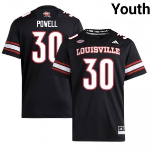 Cards Taj Powell #30 Black Jersey | Genuine Embroidery NCAA Football Youth Apparel 15007560
