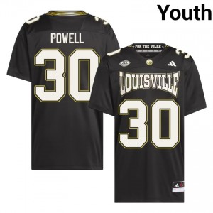 Officially Licensed Taj Powell #30 Louisville Cardinals Black For the Ville Jersey | Youth University Football Stitch Fan Gear 34927641