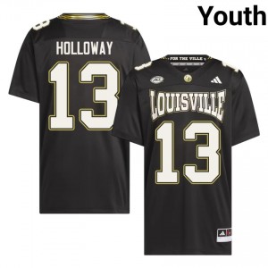 Black Tayon Holloway #13 UL Cardinals For the Ville Jersey | Youth High School Football Licensed Stitch 34745114