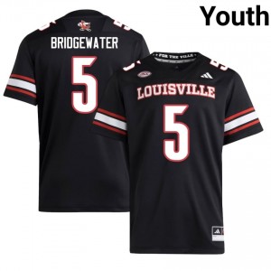 #5 Teddy Bridgewater Louisville Cardinals Black Jersey | Alumni Embroidery Youth Player Football Gear 15625926