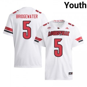 White Teddy Bridgewater #5 Cardinals Jersey | Youth High School Football Fresh Stitched 39949963
