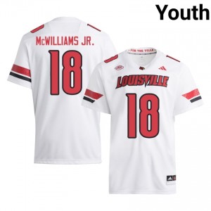 Louisville Terrence McWilliams Jr. #18 White Jersey | Premium Stitched NCAA Football Youth Apparel 50465865