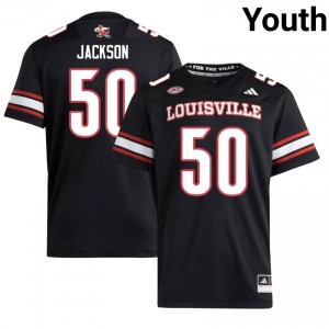 Black Tom Jackson #50 Louisville Cardinals Jersey | Youth High School Football Licensed Embroidery 20769602