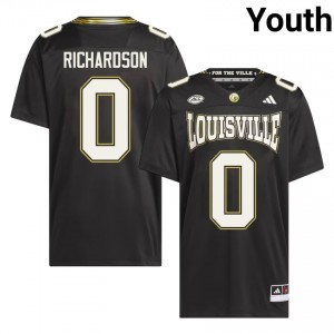 #0 Tre Richardson Louisville Cardinals Black For the Ville Jersey | Authentic Stitch Youth Player Football Gear 20692915
