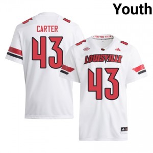 Durable Trent Carter #43 Cardinals White Jersey | Youth University Football Stitched Fan Gear 36607196