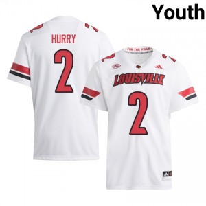Louisville Cardinals TreyShun Hurry #2 White Jersey | Genuine Stitched NCAA Football Youth Apparel 42269847