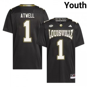 Black Tutu Atwell #1 Louisville Cardinals For the Ville Jersey | Youth High School Football Moisture Wicking Stitch 36028054