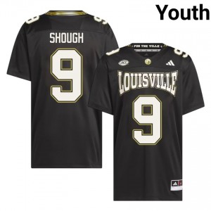 Officially Licensed Tyler Shough #9 Louisville Cardinals Black For the Ville Jersey | Youth University Football Stitch Fan Gear 49705143